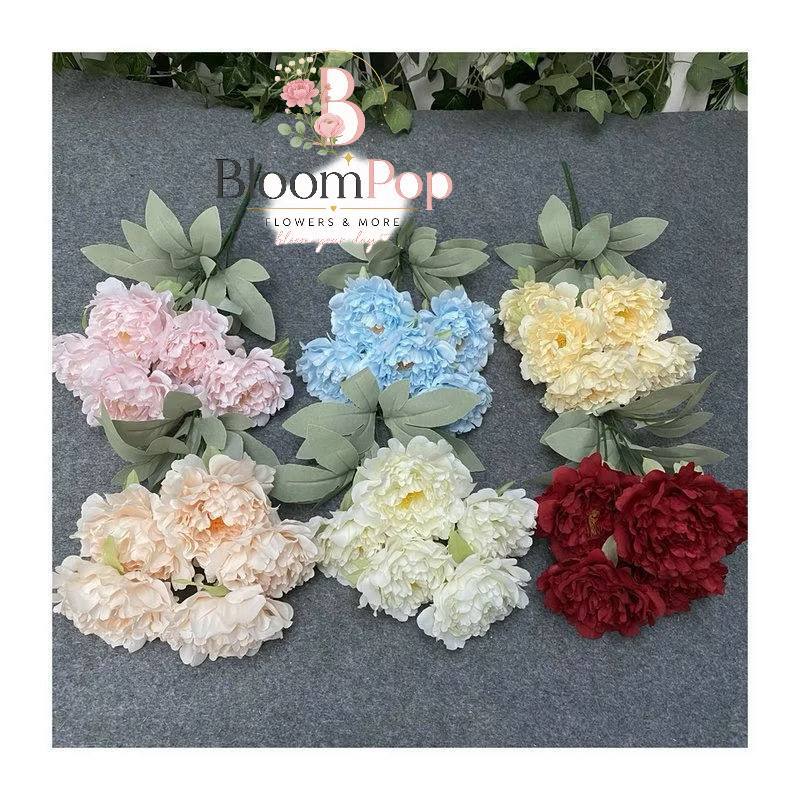 BLOOM_POP - BUNGA PEONY MEKAR 5 KUNTUM PREMIUM - BUNGA PEONY PREMIUM