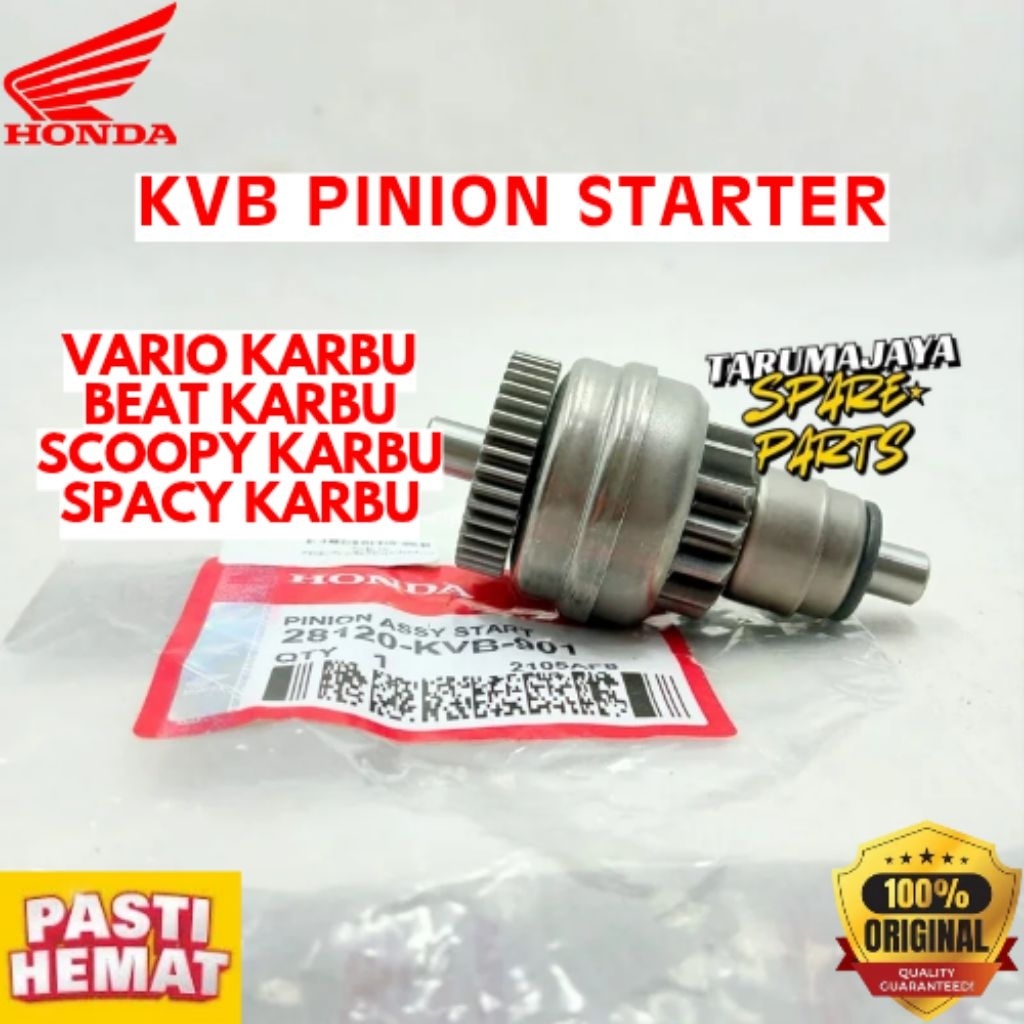 PINION STARTER ORIGINAL HONDA KODE KVB, PINION STARTER VARIO KARBU, PINION STARTER BEAT KARBU, PINIO