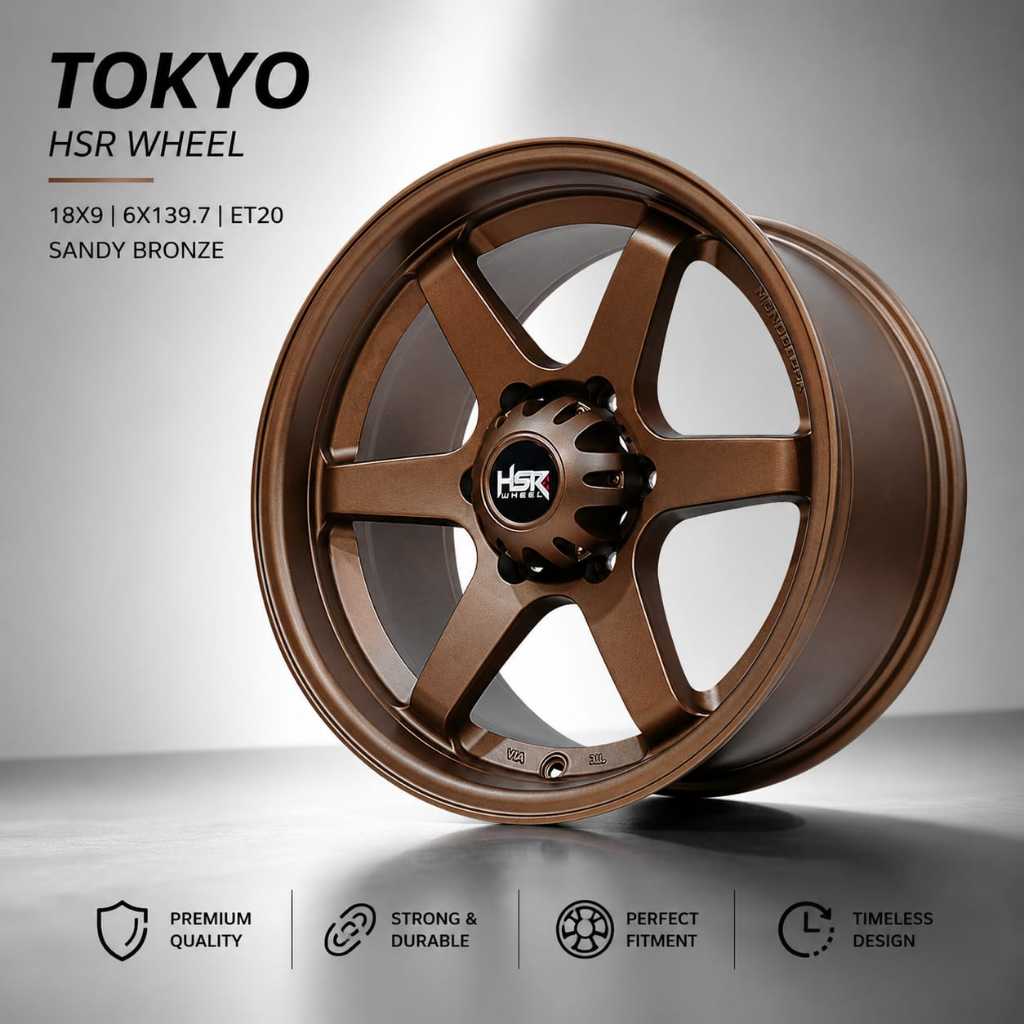 Tokyo HSR Wheel 18X9 6X139.7 ET20 Sandy Bronze Roda Mobil Desain Klasik