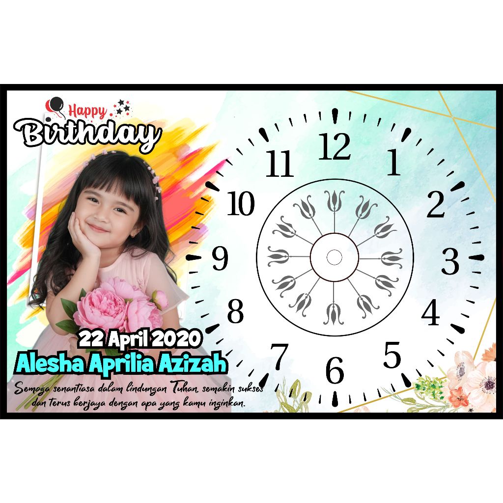 JAM DINDING MDF | KADO PERNIKAHAN | ULTAH | GRADUATION | WISUDA | 20 x30 CM