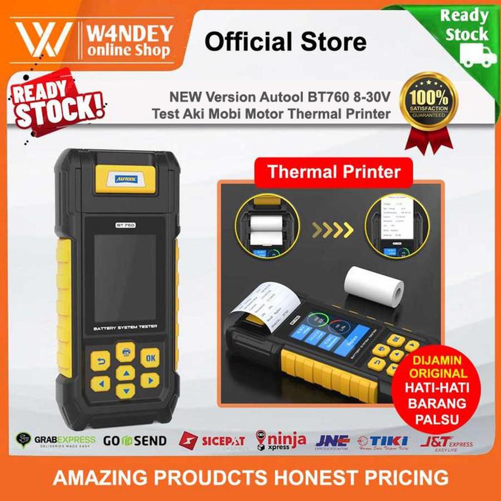 AUTOOL BT760 Alat Tester Aki Mobil Motor Thermal Printer ORIGINAL