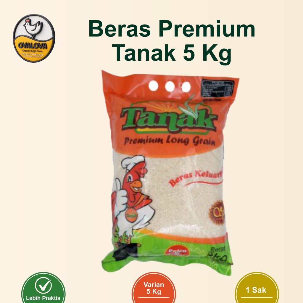 Beras Tanak Premium Long Grain Pulen 5kg - Wangi & Pulen
