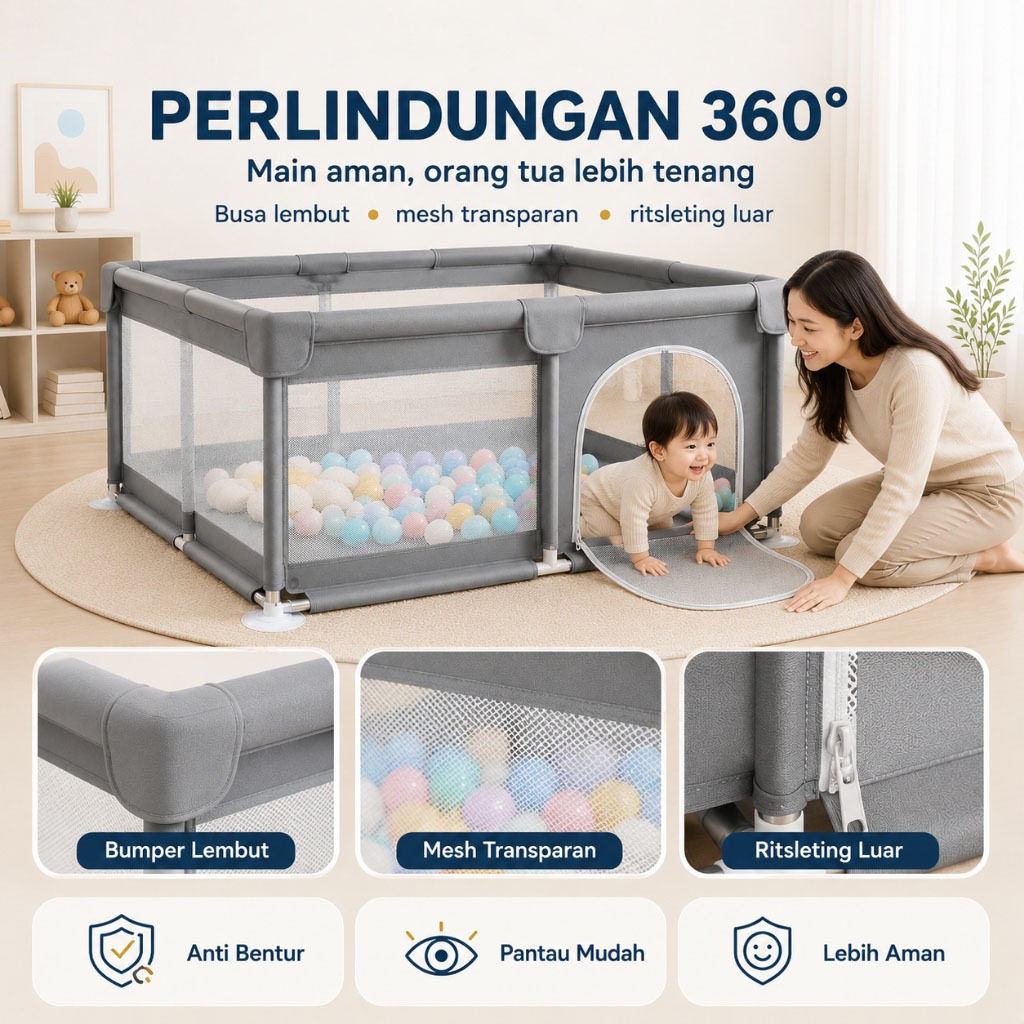 Pagar Bayi Kasur Pengaman Baby Pagar Kasur Pagar Mainan Anak