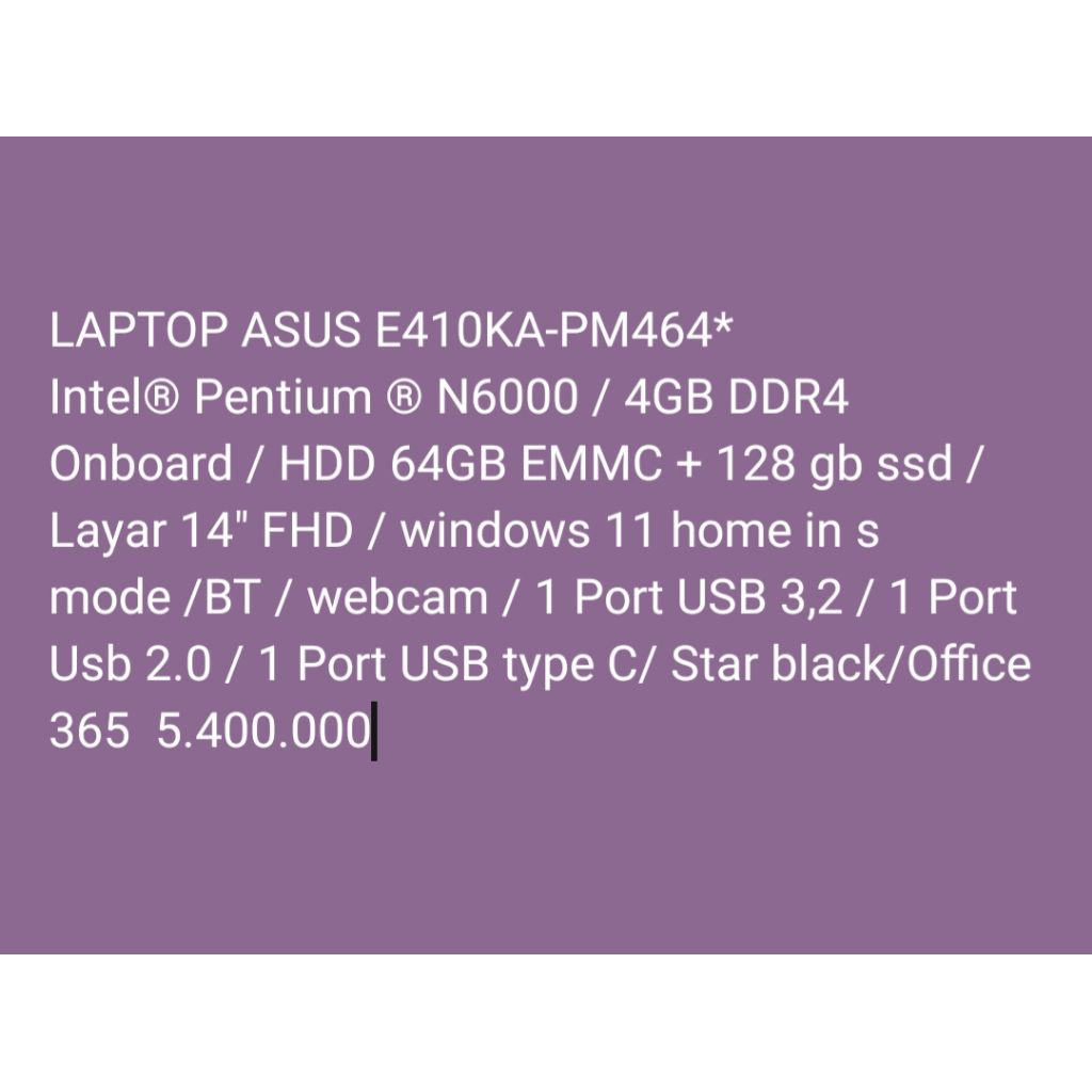 LAPTOP ASUS E410KA-PM464