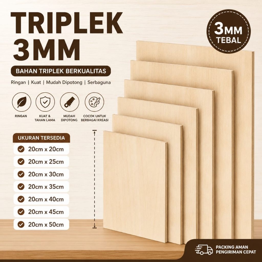 papan triplek 3mm aneka ukuran