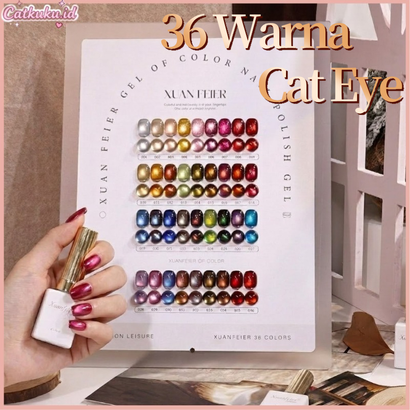 Cat Eye 36 Warna Gel Nail Polish Set Glitter Shiny Nail Art Gel Polish Permanent Semua Kulit