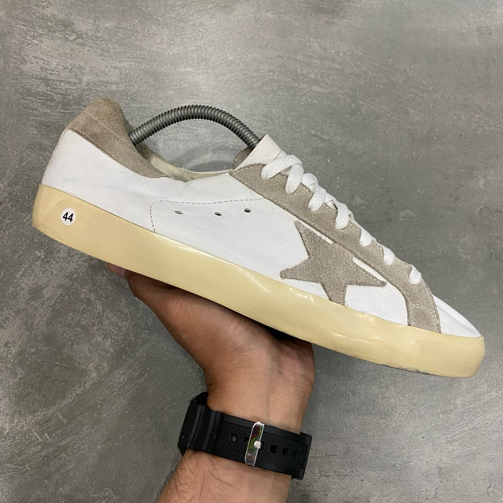 [Size 44] Rare GGDB Golden Goose Super Star Classic With List Sneakers Cream White Grey Second Origi