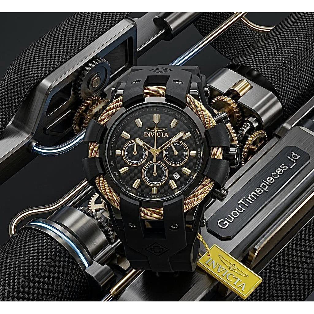 NEW PROMO JAM TANGAN RUBBER SUPER PREMIUM PRIA INVICTA SWISS BRAND BOLT EDITION CHRONO STOPWATCH ON