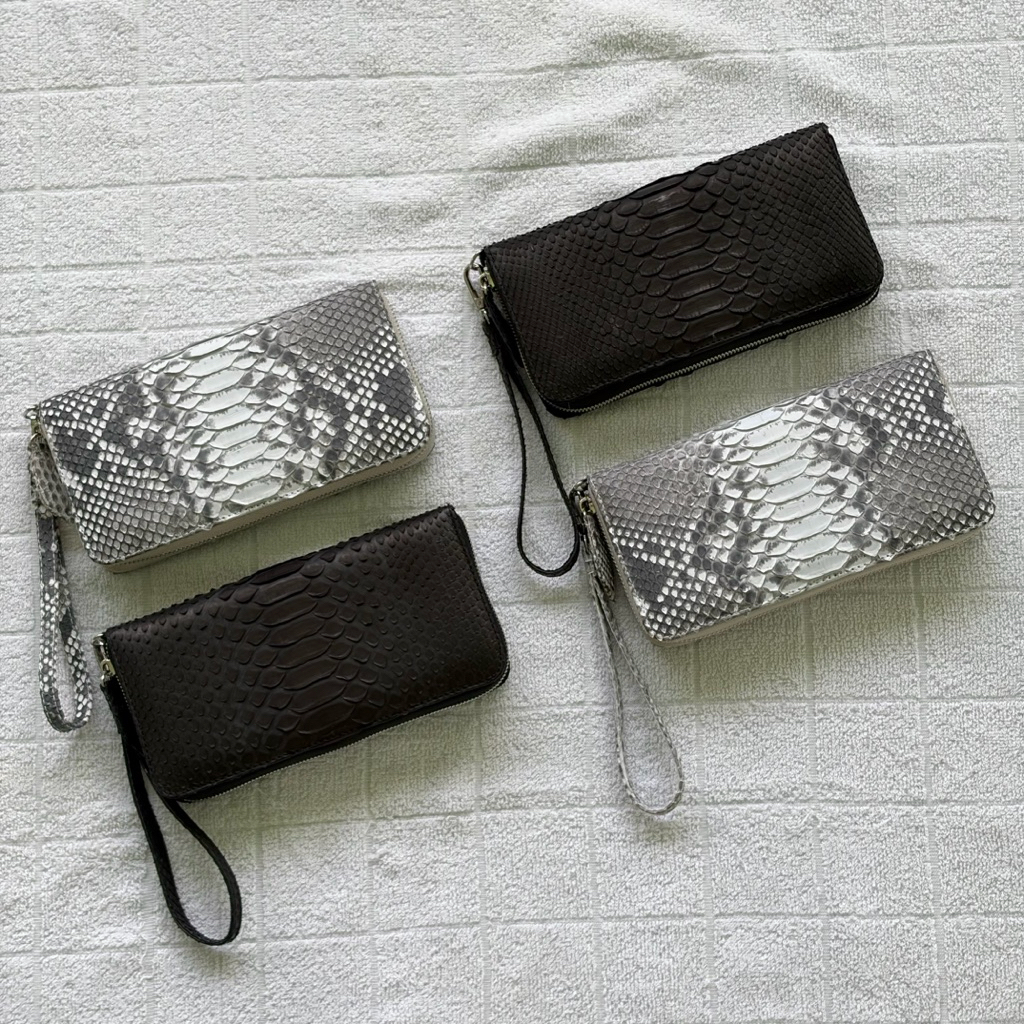 Dompet Kipas Kulit Ular / Dompet Wanita / Dompet Panjang Kulit Ular - High Quality Product