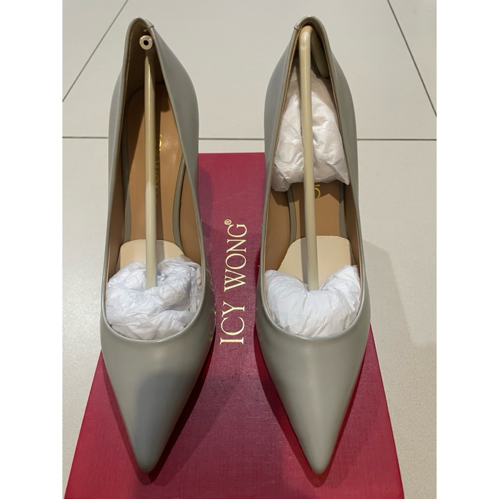 Icy Wong Blue Grey Heels 9cm size 235