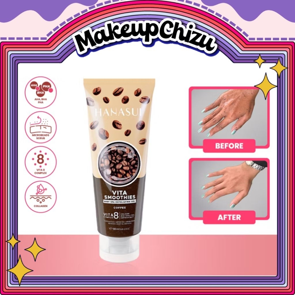 MakeupChizu - HANASUI Vita Smoothies Body Spa Exfoliating Gel 180ml -  COFFEE ( Coklat ) | Peeling G