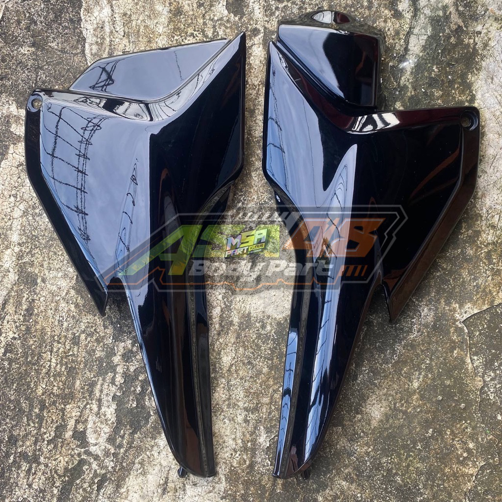 Cover box aki Honda Megapro New Primus 2006-2010 warna hitam glossy tutup bok accu mp tebal presisi
