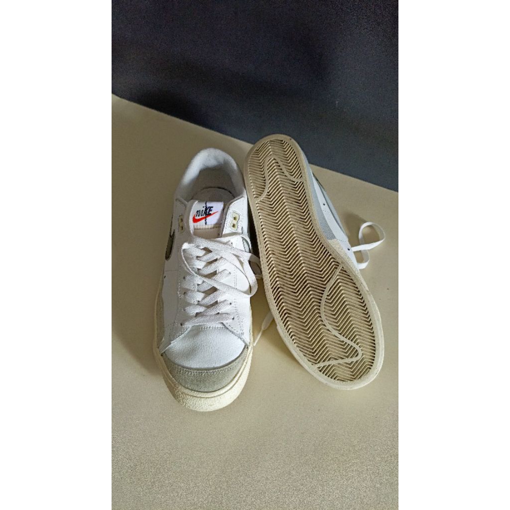 Nike Blazer Low White Original Second Mulus Size 42.5 - Sepatu Casual Skena Ori Bekas Bersih Wangi