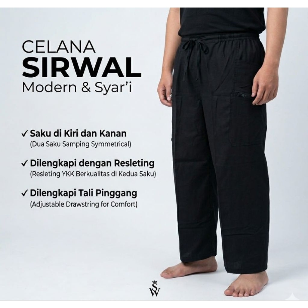 Sirwal komprang Umroh Celana Sirwal Komprang Panjang untuk Pria - Model Cingkrang Sholat Sehari-hari
