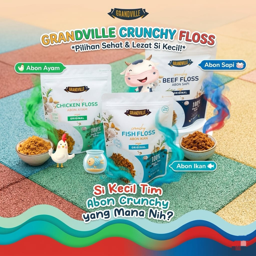 ABON CIPUNG / PREMIUM ABON CRUNCHY GRANDVILLE Abon MPASI non MSG / ABON MPASI