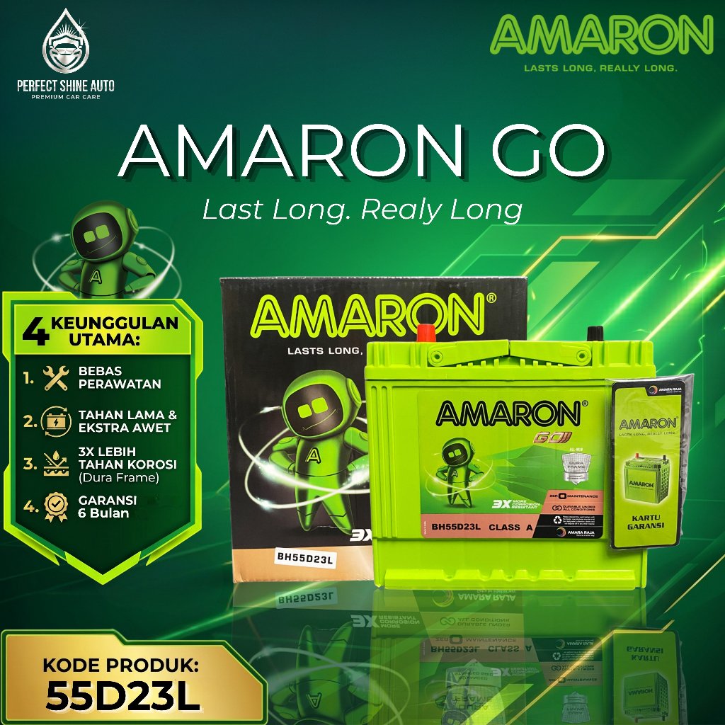 Amaron GO Aki Mobil Wuling Alvez 55D23L 60Ah Aki Kering
