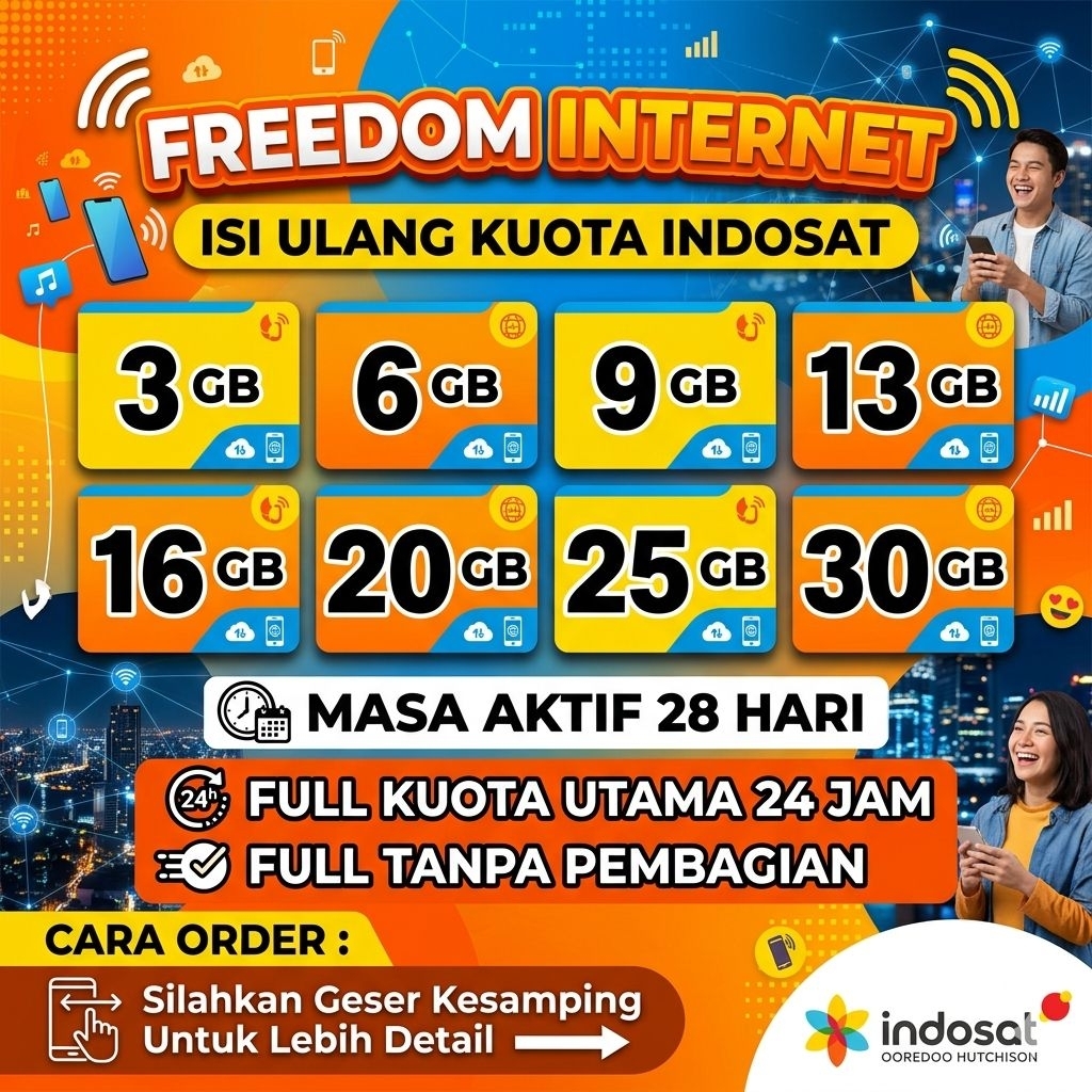 SUPER PROMO KUOTA INDOSAT IM3 FREEDOM 150 GB TERMURAH