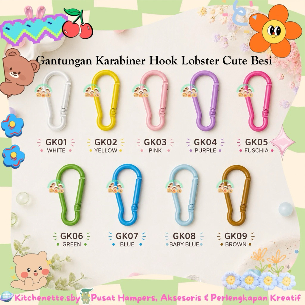 Gantungan Karabiner Kait Tas / Carabiner Besi Claps Kait Buckle Lot Clip Carabiner Kait Gantungan Ku