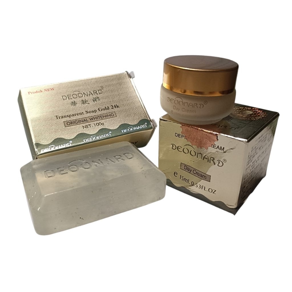 cream siang & sabun deoonard gold