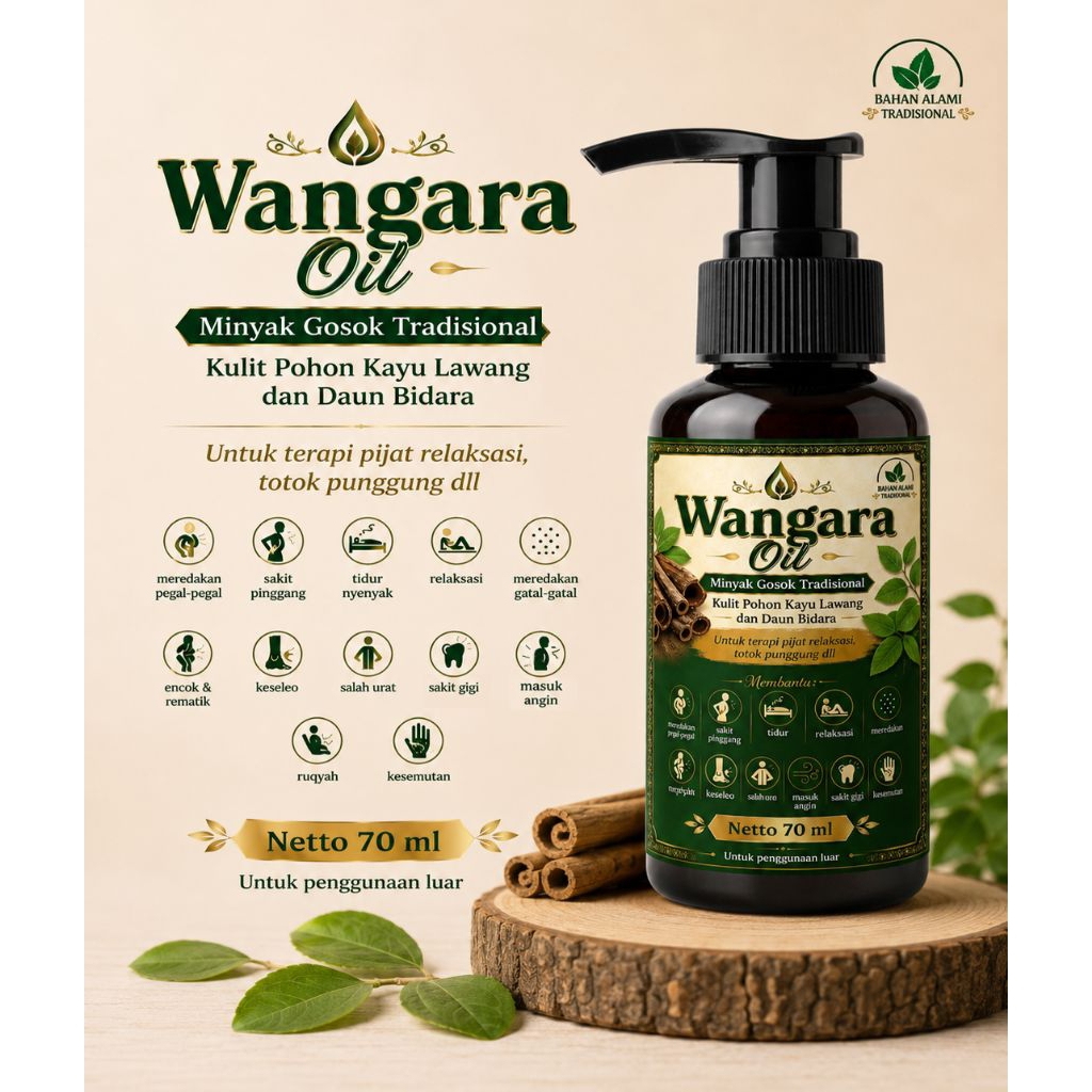 Minyak Gosok Wangara Pijat Punggung Tangan Kaki Badan Pegal Keseleo Gatal Masuk Angin
