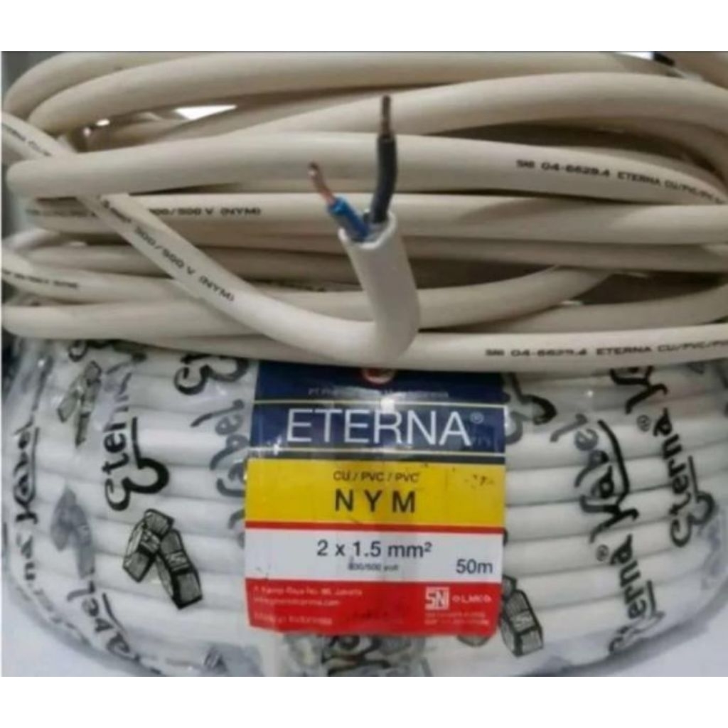Kabel Listrik Eterna NYM Putih SNI Berkualitas Tinggi