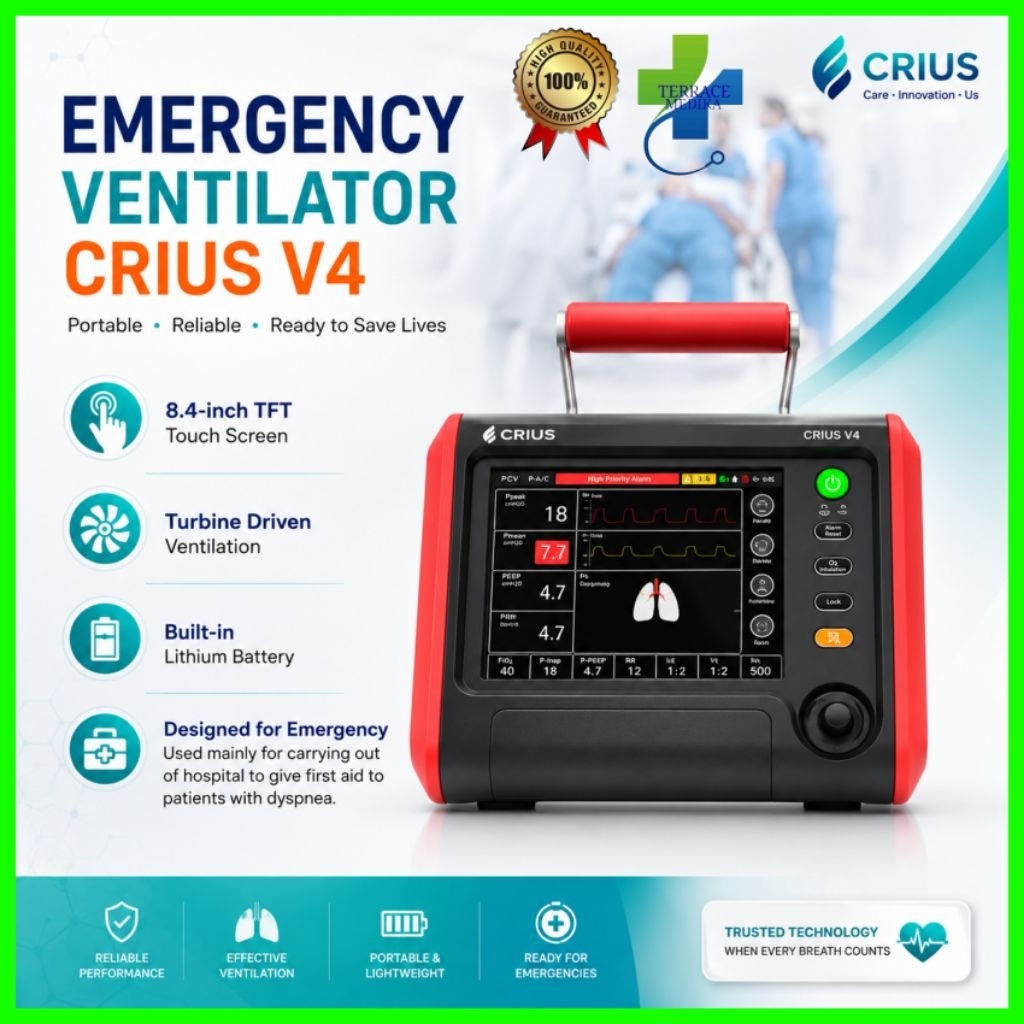 Emergency Ventilator CRIUS V4 Portable ICU Ambulance / Ventilator Portable CRIUS V4 Emergency ICU Tr
