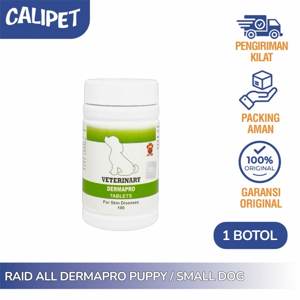 Raid All Dermapro Puppy / Small Dog Tablets Obat Kulit Jamur | Gatal | Sakit Kulit Anjing 100 Tablet