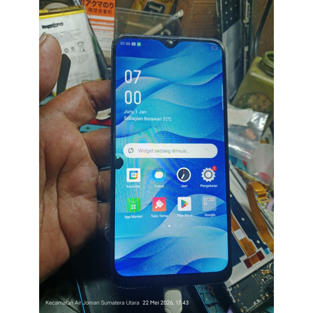 Lcd Plus Frame Oppo A12 Original Minus Bercak Hitam Sedikit