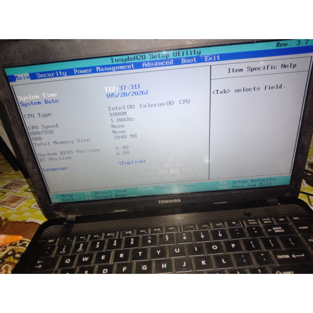 Mobo Toshiba C800 intel celeron