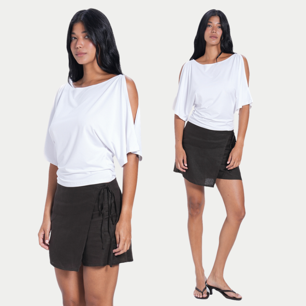 Bamboo Blonde - Gina Wrap Skirt | Mini Skirt Wanita | Wrap Skirt | Rok Linen
