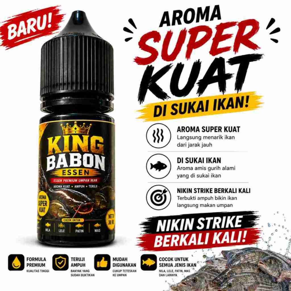 King Babon Essen Olahan Sawit Umpan Ikan Super Kuat Cairan Penarik Jarak Jauh - Esen Pancing Amis Gu