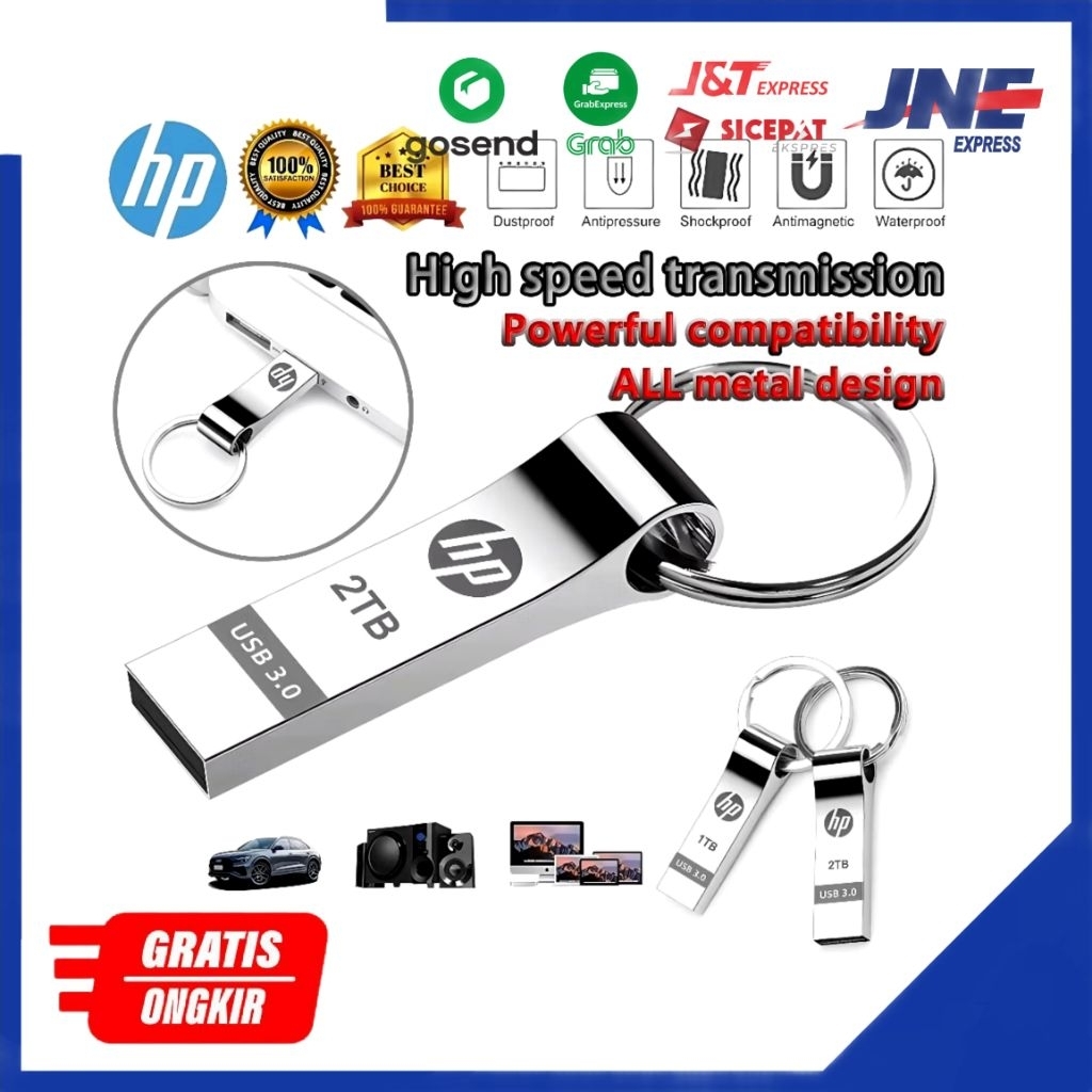 Flashdisk HP Metal 2TB USB 3.0 Pendrive High Speed OTG untuk Laptop & HP