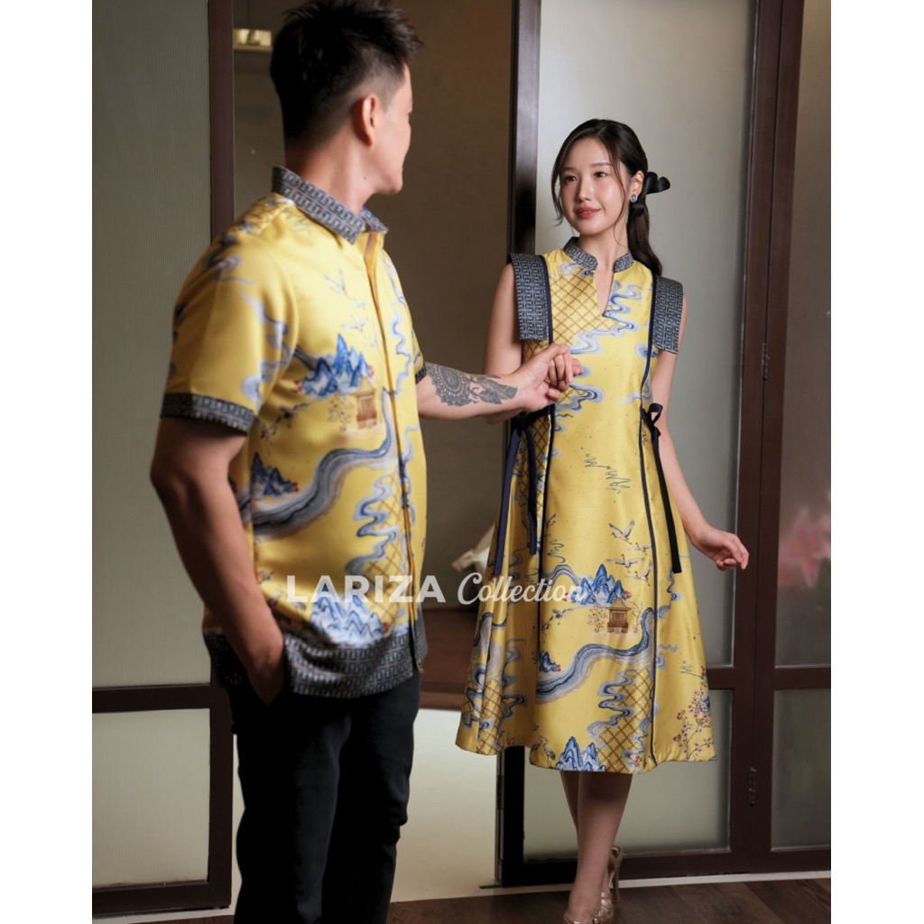 JOYLAND GOLD CHEONGAM DRESS AND SHIRT