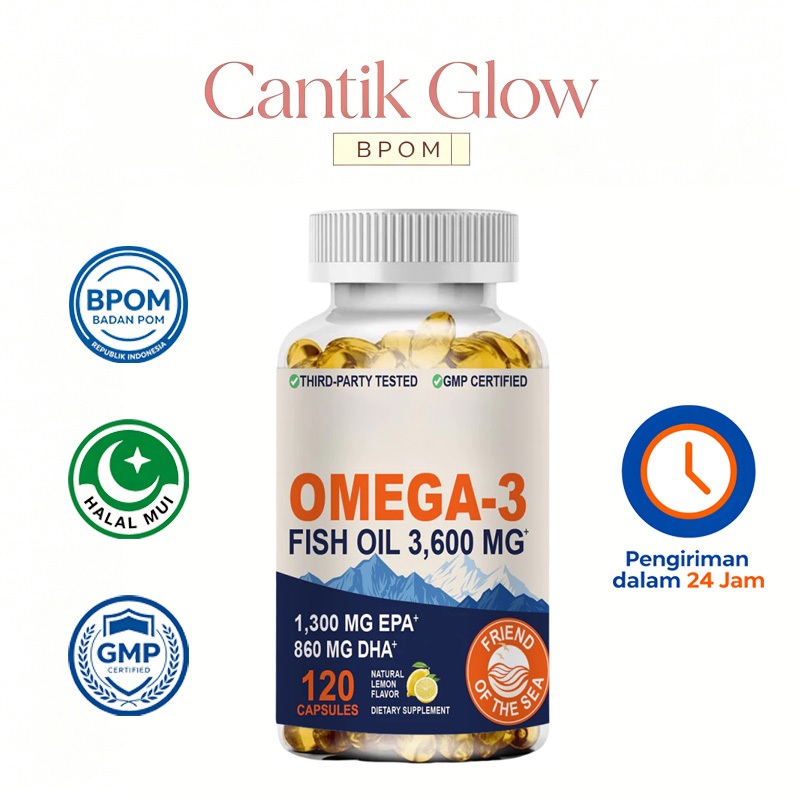 Kirkland Signature - Omega 3 Fish Oil 3600mg, 1300mg EPA 860mg DHA, 120 Softgel, Jantung & Otak