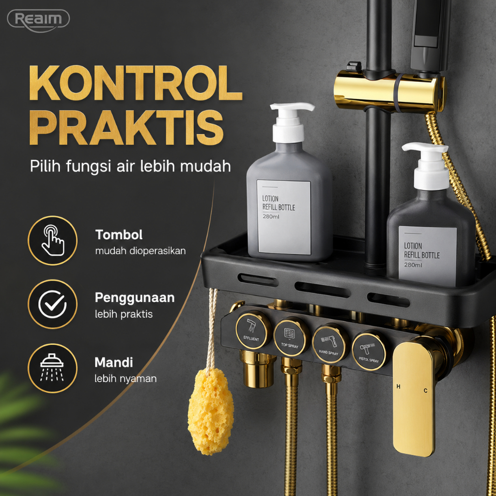 Shower kamar mandi shower mandi 4 in 1 shower set shower panas dingin shower stainless Anti Karat