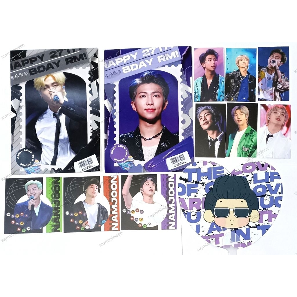 Readystock BTS RM poster photocard pc sticker stiker handfan kipas official fansite merch md birthda