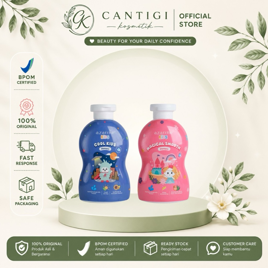 AZARINE Kids Shampoo 300ml Shampoo Lembut, Lembut Rambut, Aman untuk Kulit Sensitif