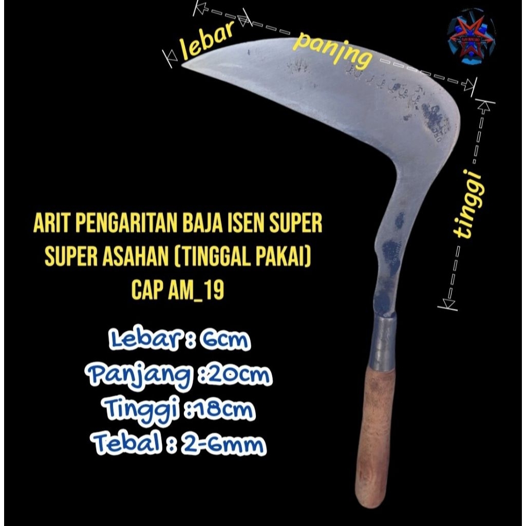 Arit rumput ledreng ukurana besar baja isen selap 3 lapis produk asli wonosobo