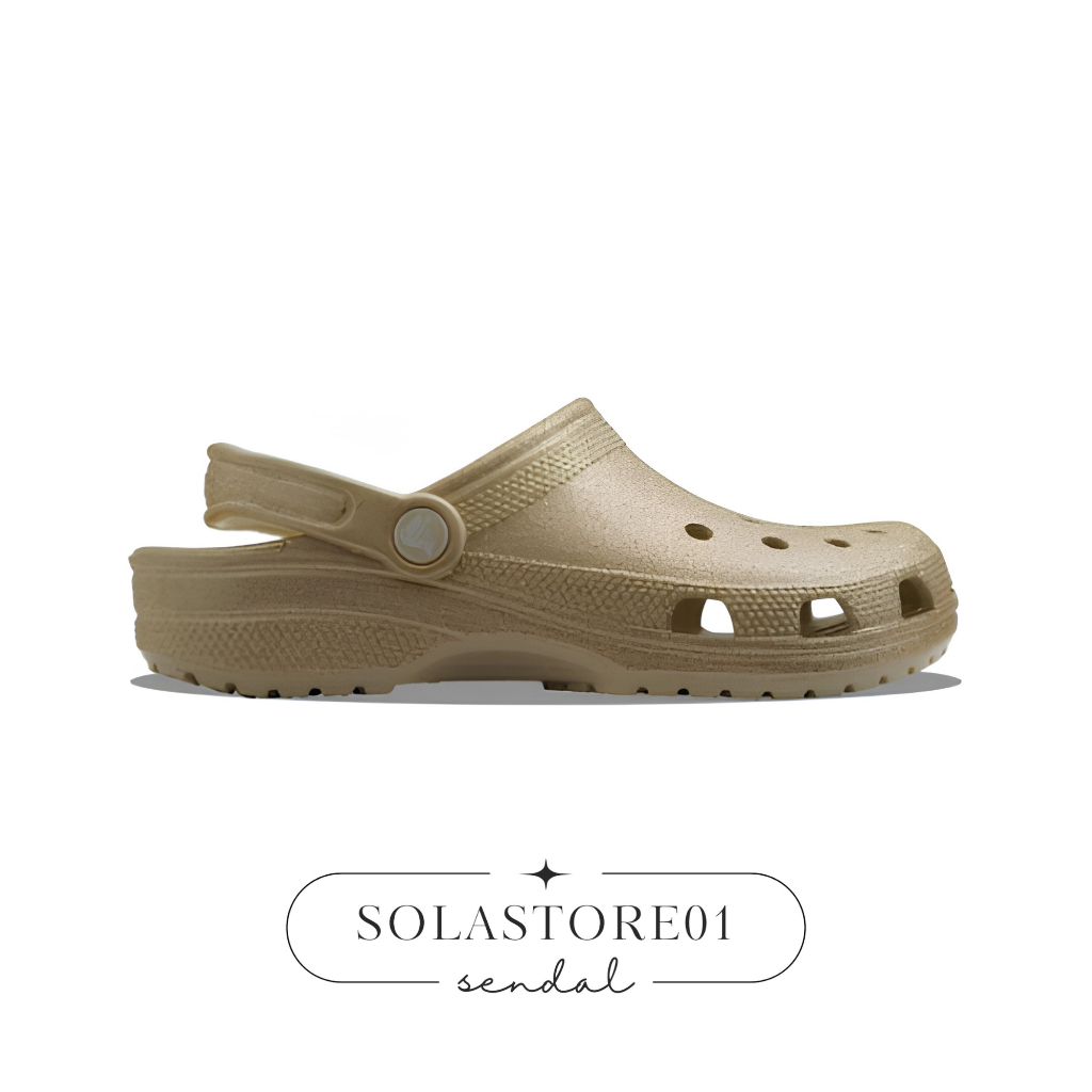 Sandal Glitter 'Gold' Sandal Nyaman Pria Wanita Kekinian
