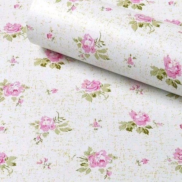 Wallpaper Dinding Shabby pink Dasar Putih