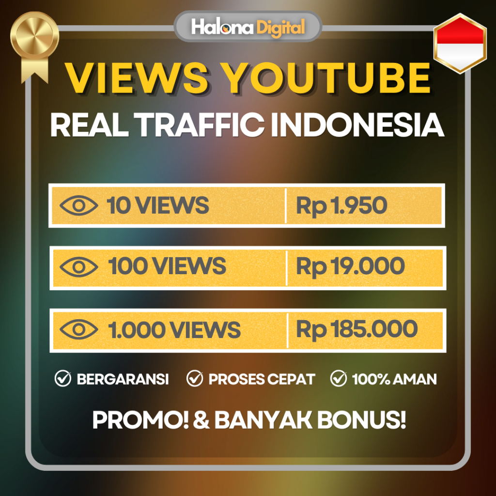 VIEWS YOUTUBE REAL AKTIF INDONESIA TRAFFIC VIEWER VIEW YT - HIGH QUALITY