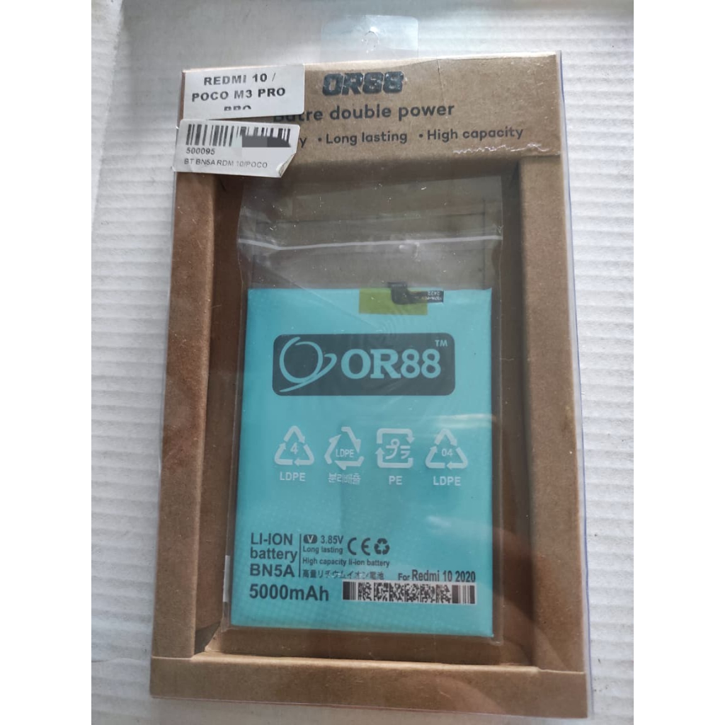 Baterai ORIENS Double Power 2 IC BN5A REDMI Note 10 5G / Note 10T 5G / Redmi 10 4G / Redmi 10 2022 /
