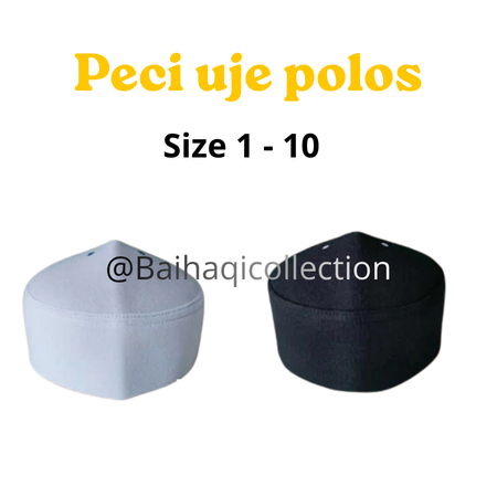 Peci uje / Peci mesir / kopiyah polos / songkok putih  peci polos hitam kopyah songkok
