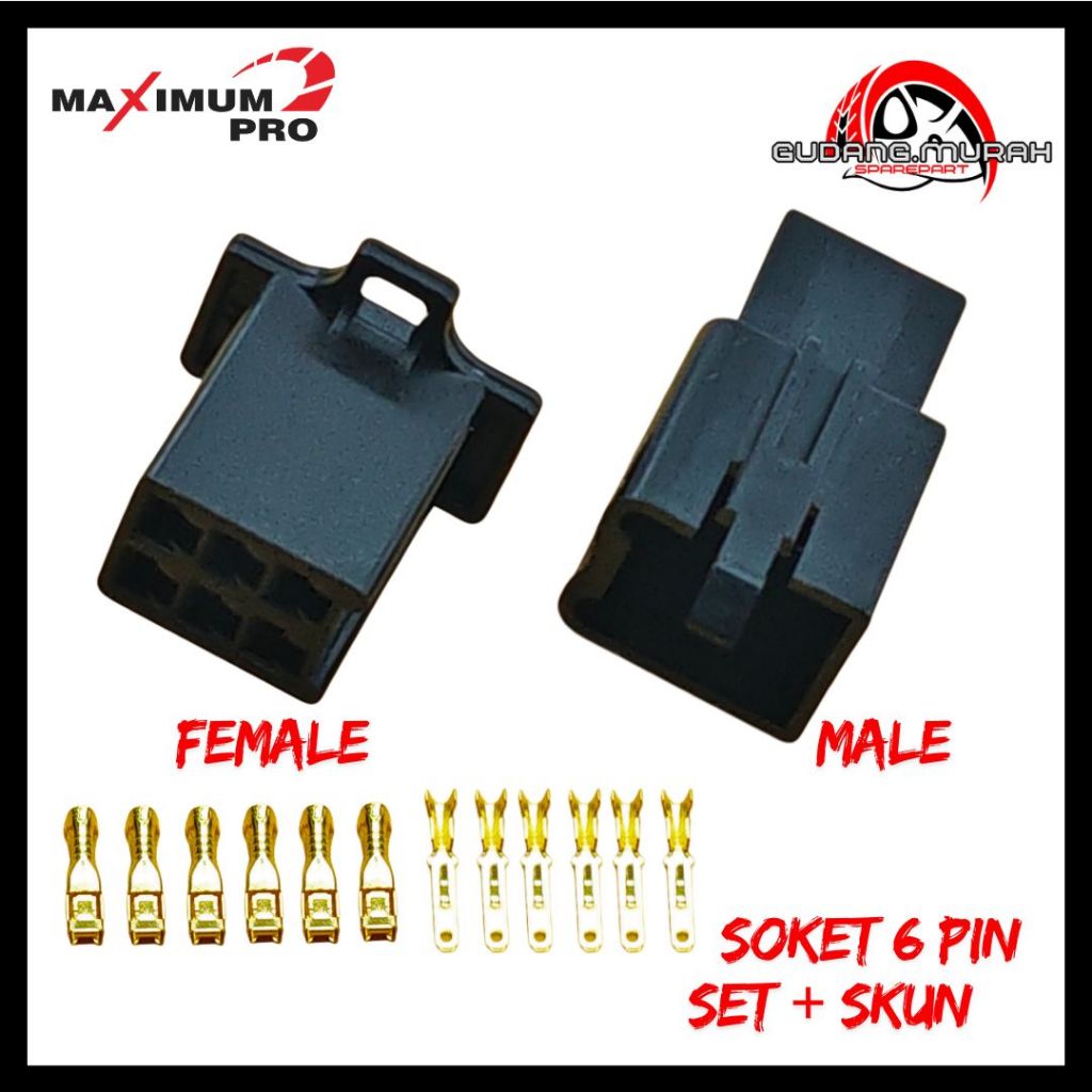 SOKET / SOCKET 6 PIN KECIL SOCKET 2.8 MM