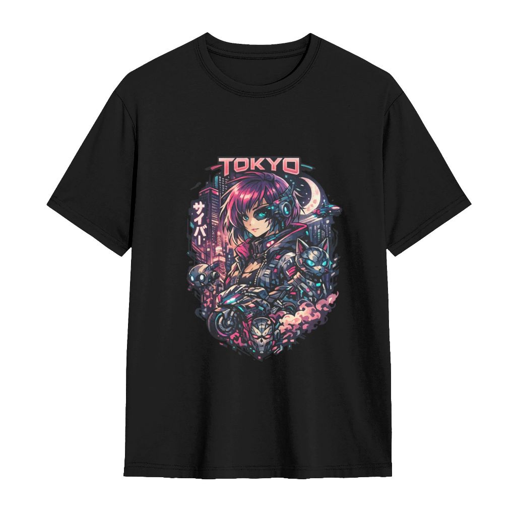 Kaos Anime Jepang Oversize Pria Wanita Cotton Combed 30s Custom Sablon Desain Sendiri Tshirt Unisex 