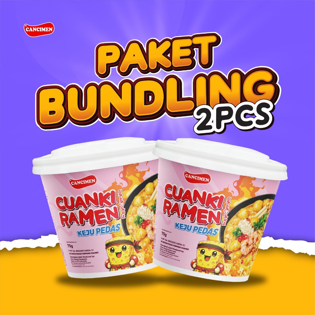CANCIMEN - Paket Bundling 2 Pcs Cuanki Ramen Keju Pedas Instan