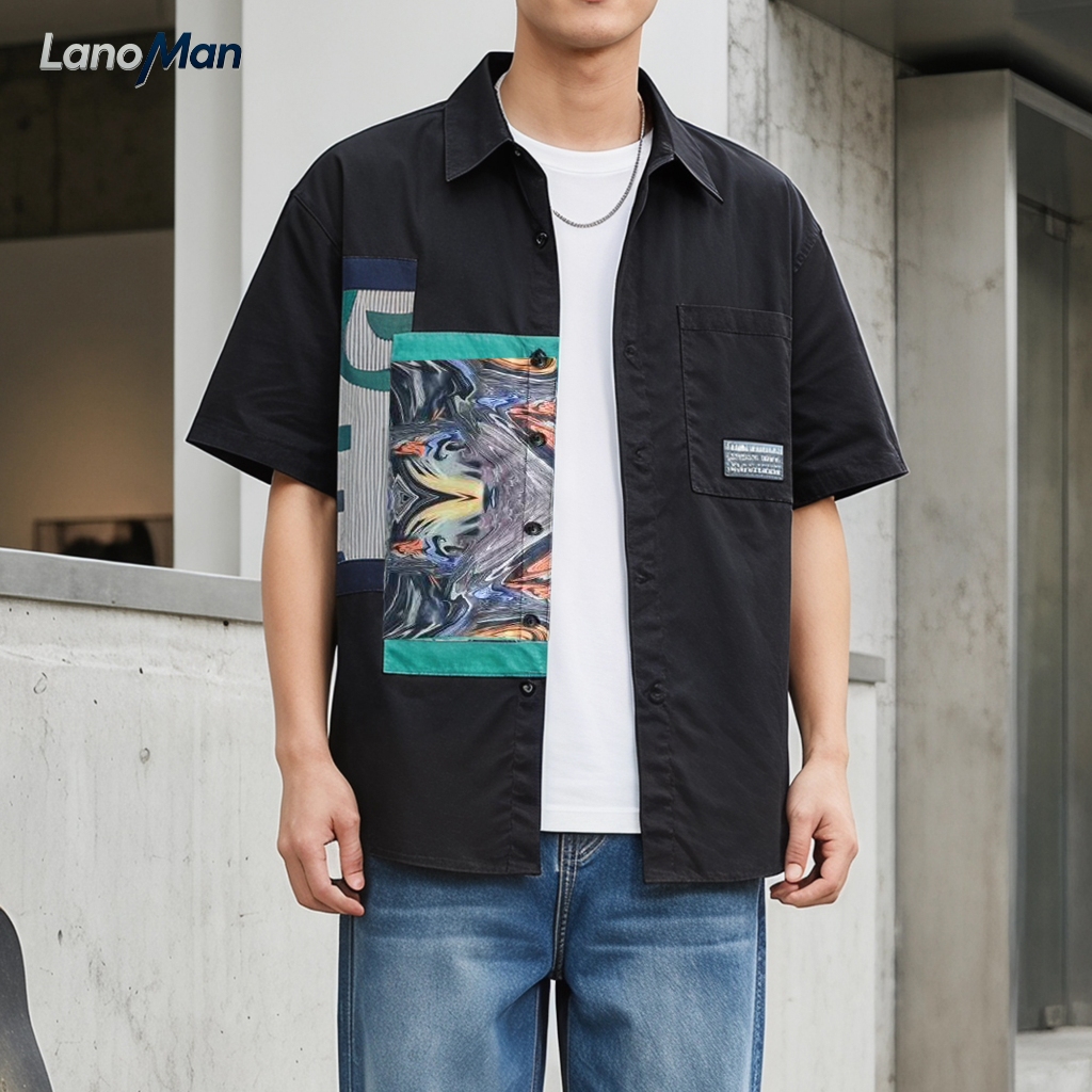 LanoMan.Shop Kemeja Pria Bergaya / Kemeja Pria Gaya Korea / Kemeja Lengan Panjang Pria / Putih / Hit