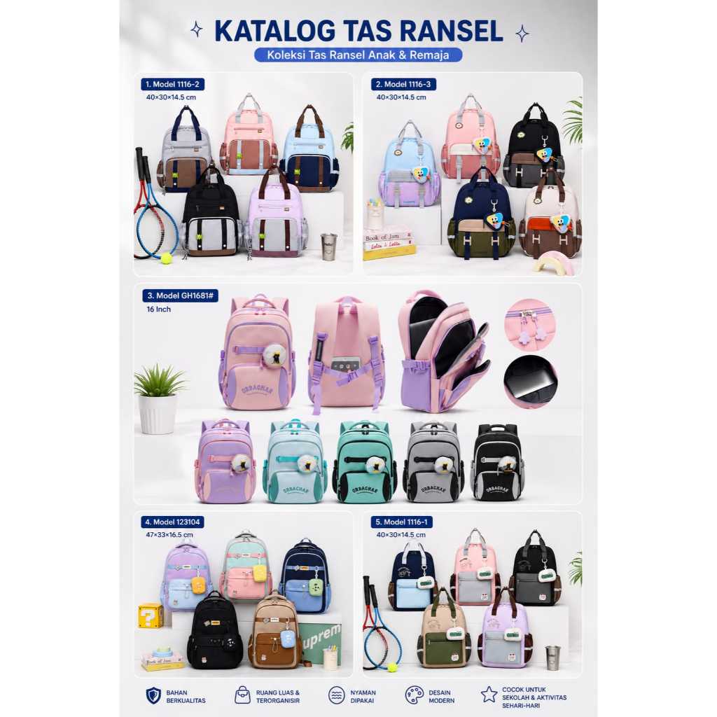 Tas Ransel Tas dukung Tas Sekolah Anak Dan Remaja Palembang