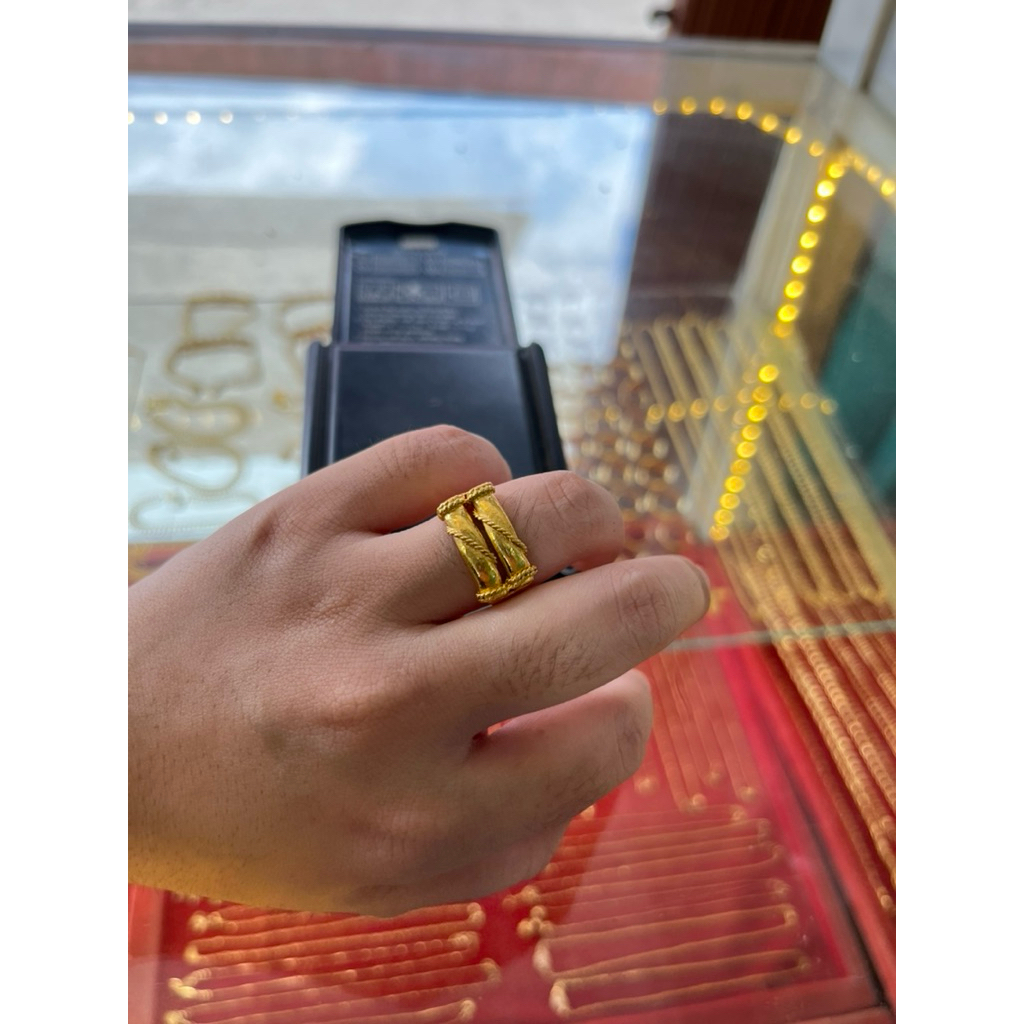 Cincin Bambu Elegan Emas London LM 24K