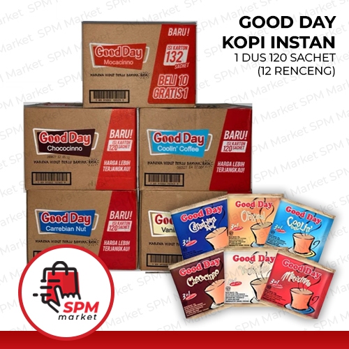 Good Day Semua Rasa 1 Dus (120 Sachet / 12 Renceng) Kopi Instan 3 In 1 / Good Day Chococinno Dus / G